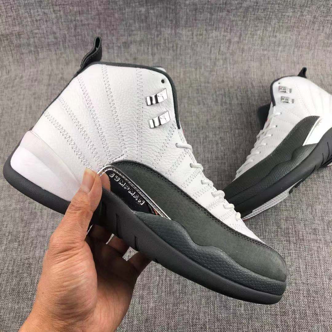 Women 2022 Air Jordan 12 White Dark Grey Shoes - Click Image to Close